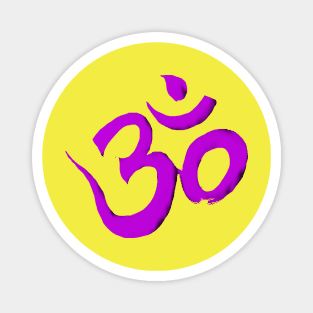 Om Classic retro Purple Aum Spiritual Awareness Magnet